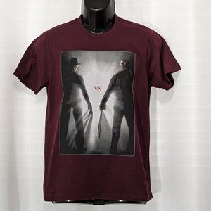 Freddy vs Jason Men's T-Shirt Short-Sleeve, Size Small Burgundy